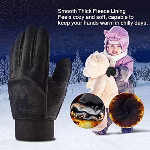 Dječje zimske rukavice od 3 do 15 godina s vodootpornim zaslonom osjetljivim na dodir straga, tople podstavljene rukavice za dječake