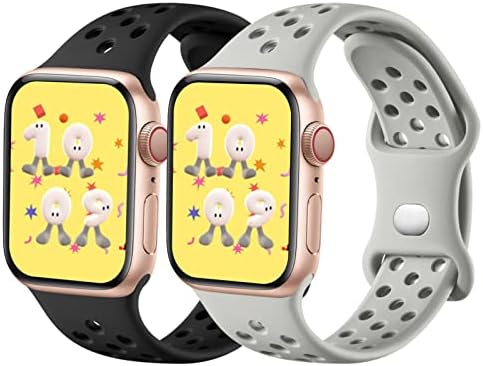 Ookids kompatibilan za djecu Apple Watch Band Boys Girls, [2 paket] Prozračni soft silikonski sportski remen za Iwatch seriju 8 7 6