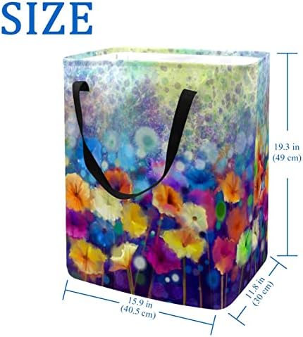 Cvijeće tratinčice gerbera s akvarelnim tiskom sklopiva košara za rublje 60L vodootporne košare za rublje košara za pranje odjeće igračke