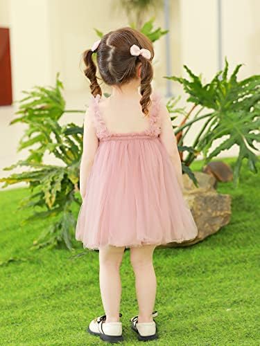 MMOITKKI TODDLER GIRLS čipkasti haljina za bebe djevojčice pom pom lepršavi rukav elegantne zabave princeze haljine