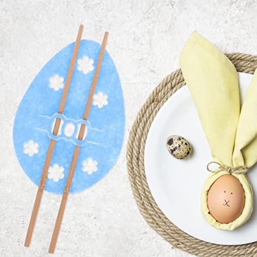 8pcs Uskršnji držač pribora za jelo šarene vrećice za odlaganje posuđa od jaja Torbica za srebrni pribor džepovi na rukavima proljetni