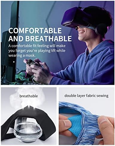 VR poklopac maske za oči, Anylion VR maska, prozračni VR znojni pojas, podesivi poklopac za lice za Meta Quest 2, HTC VIVE, PS, Gear,