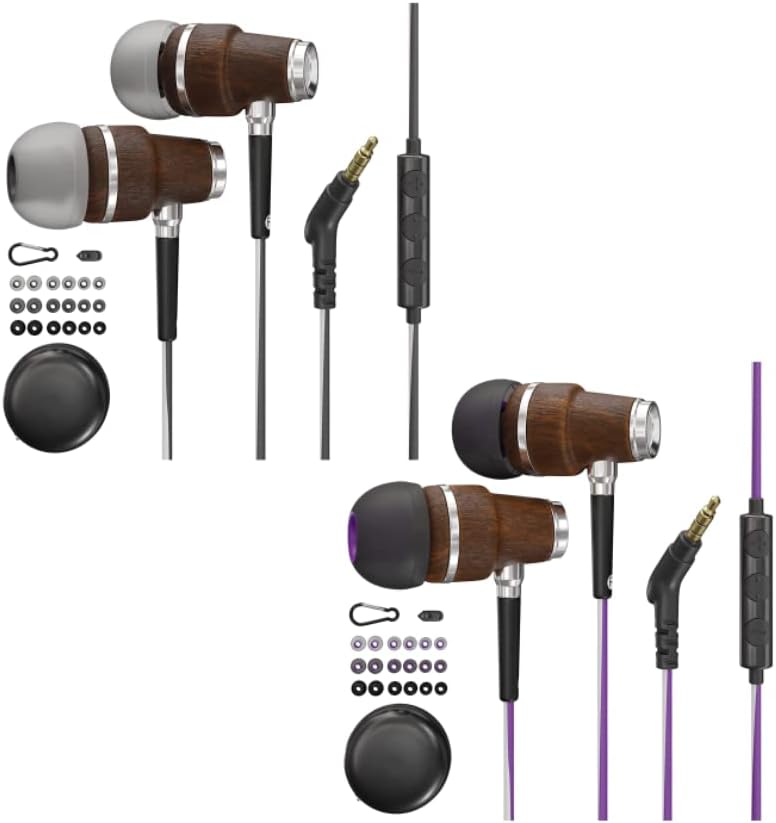 Simfonizirani ušteda 15% na 3,5 mm ožičene uši s mikrofonom - buka izoliranih pupoljaka s mikrofom s mikrofom i volumena kontrola ljubičastog