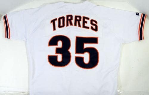 San Francisco Giants Salomon Torres 35 IGRA KORIŠTENJE WITE DERSEY DP17463 - Igra korištena MLB dresova