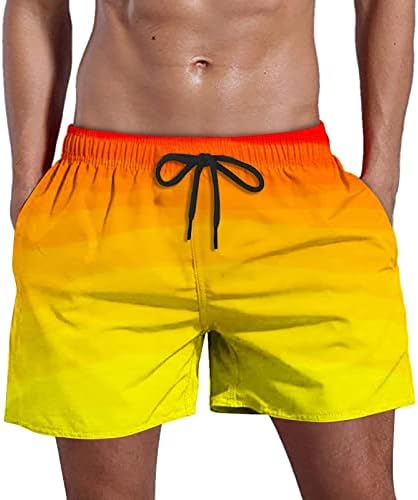 Muške hlače širokog kroja za ljetno plivanje s brzosušećim džepovima i hlačama za plažu s gradijentnim printom