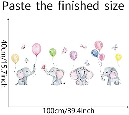 Šareni slatki crtić lijepi Slon balon Zidna naljepnica za bebu akvarel uklonjiva Zidna naljepnica za bebe ukras za dječju sobu za dječake