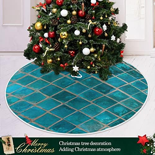 Oarencol tirkizni keramički mozaik božićno drvce suknja 36 inčni plavi bivolo plemen mramorni kamen xmas odmor za zabavu mat ukrasi