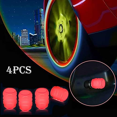 KYHSOM Stabljike ventila za gume za automobil, 8pcs fluorescentni kapice za ventil za gume za gume za gume Univerzalne poklopce za