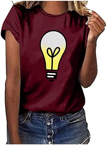 Ženske vrhove ljetne grafičke majice s kratkim rukavima labave ležerne tiskane slatke majice okrugli vrat Osnovna pamučna majica