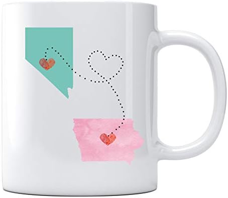 Šalica za kavu Poklon na daljinu Nevada i Iowa State Mom šalice pokloni za majke Dan države države keramičke šalice kave 11oz bijela