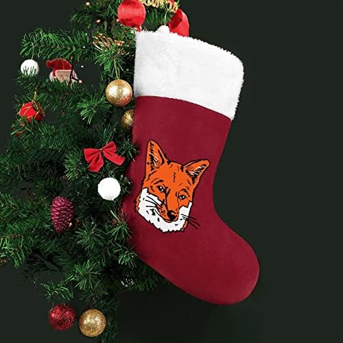 Ilustracija lisica Personalizirana božićna čarapa Obiteljska zabava Obiteljski kamin Obiteljski ukrasi