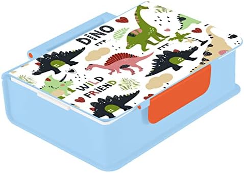 Alaza Slatka Dinosaur Dino Bento kutija za ručak životinja bez ikakvih kontejnera za ručak bez propuštanja bez ikakvih vilica i žlice,