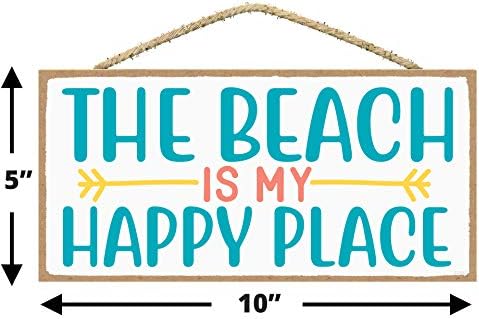 Sarah Joy's The Beach je moje sretno mjesto - dekor zida na plaži - dekor tematske plaže za kuću - natpis na plaži - ukrasni znakovi