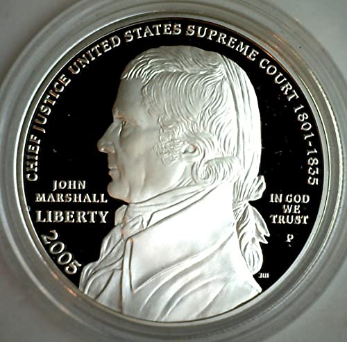 2005. P glavna pravosuđa John Marshall 250. godišnjica Komemorativni srebrni dolar US MENT DOKAZ DCAM