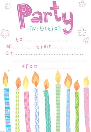Pozivnice za rođendan {SE2013/105} 20 listova s ​​omotnicama