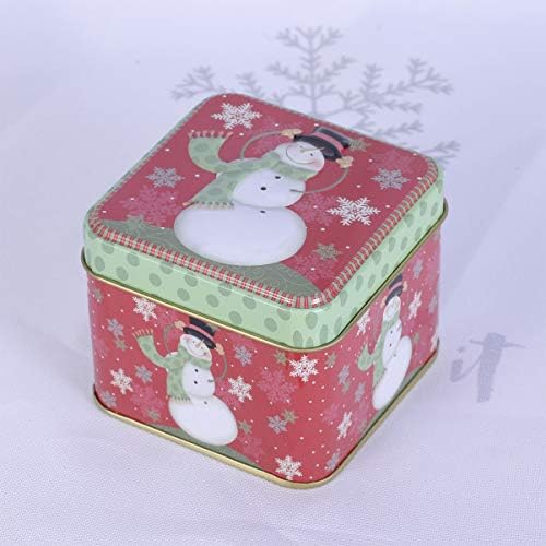 Doitool božićna limena kutija Square Cookie Spremnici za skladištenje s poklopcima ukrasne kutije slatkiša Xmas blagdanska zabava zaliha