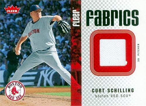 Curt Schilling igrač istrošen Jersey Patch Baseball Card 2006 Fleer Fabrics ffcs - MLB igra korištena dresova