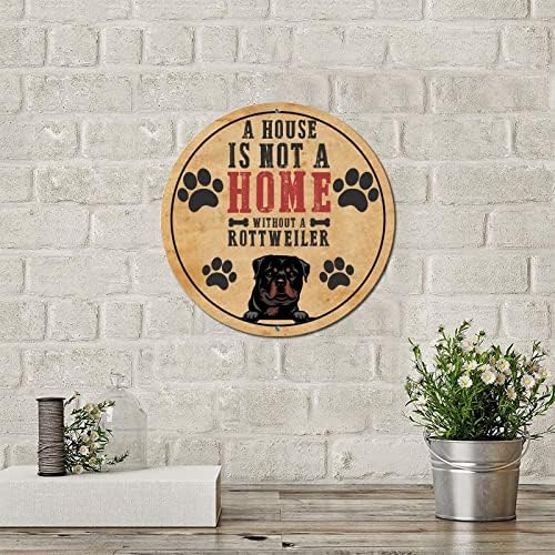 Smiješno okrugli kućni ljubimci metalni plaketi Ploča Kuća nije dom bez psa vintage vijenaca natpis za pse.