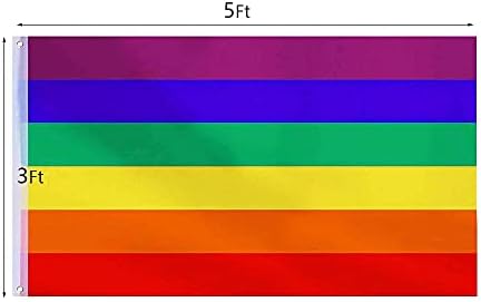Gay Pride Flag 3 x 5 ft, LGBT Rainbow Flag s 2 mesinganih gromada golfa