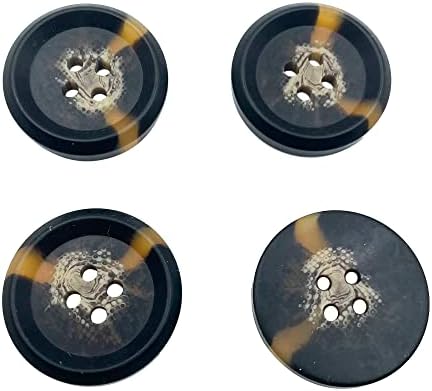 20pcs Crni veliki gumbi -1 inčni 25 mm gumbi za smolu Sortumola za DIY šivanje zanatske obrta COATS odjeća PT420