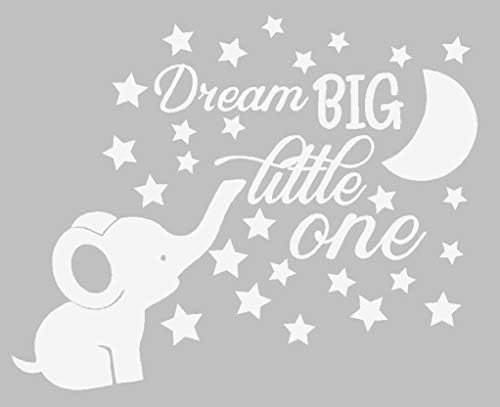 Dream Big One Divni slon i mjesečeve zvijezde naljepnice za dekor za dječju sobu naljepnice djevojčice BA048