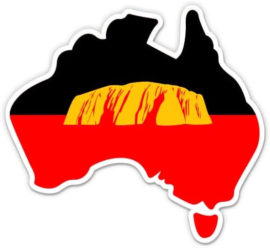 Australija Uluru stijena aboridžinska zastava - 5 vinilna naljepnica - za automobilski laptop i -pad - vodootporan naljepnica