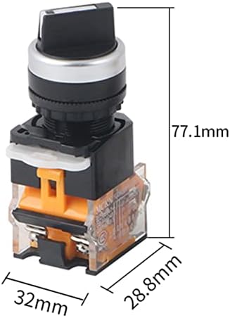 1PCS 22 mm prekidač za samo zaključavanje 1No1nc 2/3 Pozicije Rotacijski prekidači DPST 4 vijci 10A400V prekidač napajanja Uključeno/isključeno