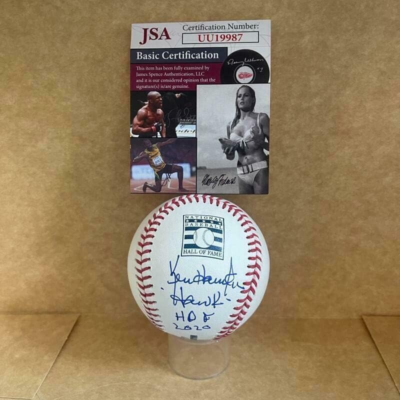 KEN HAWK HARRELSON HOF 2020 Potpisan Ball of Fame Baseball JSA UU19987 - NBA Autografirani Razni predmeti
