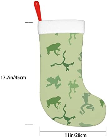 Augesterno božićne čarape Smiješna camo zelena žaba dvostrani kamin viseće čarape