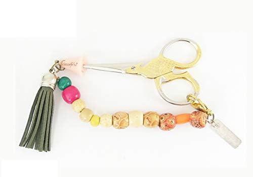 Škare Fobs by Scissorfobz-Natural Collection- ključ prstena s ključevima za narukvicu rukse ruksaka ruksaka vrećica šarm- Quilters