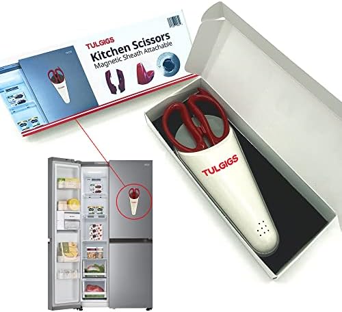 Kuhinjske škare s magnetskim omotačem pričvršćenim na hladnjak, oštrica odvojiva
