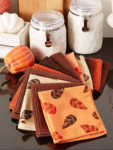 Dii jesen lišće kolekcija mikrovlakana tkanina višenamjenska ultra upijajuća mekana krpa za čišćenje, set od tkanine od jela, narančasta