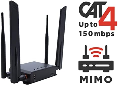 Taktikal 4G LTE CAT4 Otključano Openwrt SIM Card usmjerivač - Plug i Play Connection na AT&T, T -Mobile i Verizon Bands B2/B4/B5/B12/B13/B14/B66/B71