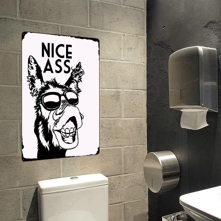 Lijep magarac Metal limeni znak, smiješni magarac dekor kupaonice, toaletni toalet vintage umjetnički plakat za kućni bar kafić seoski