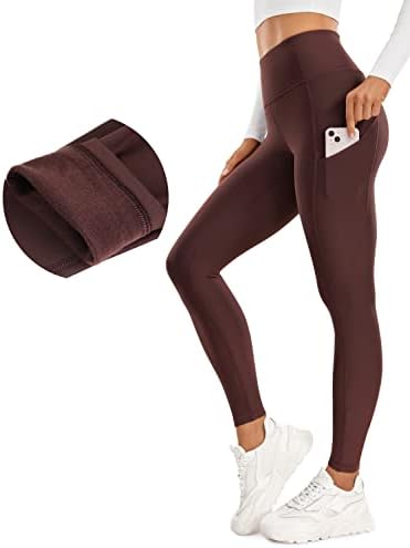 CRZ joga ženski goli osjećaj za vježbanje gamaša 25 inča - joga hlače s visokim strukom s bočnim džepovima atletskim tajicama