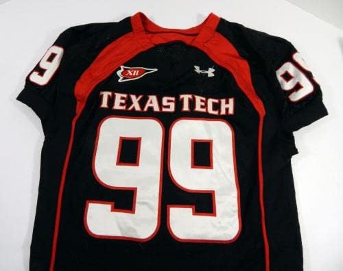 2009 Texas Tech Red Raiders Richard Jones 99 Igra Korištena Black Jersey NP REM 46 4 - Korištena igra na fakultetu