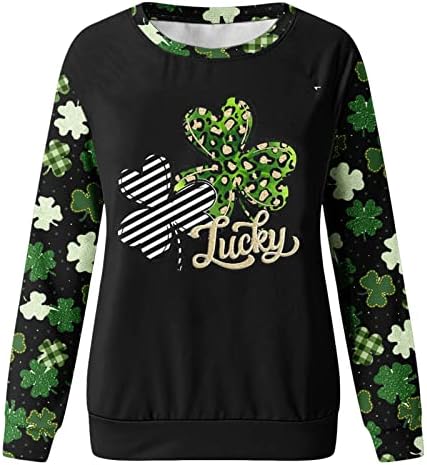 IIUS GREEN St.Patrick's Day majice majice za žene dukserice dugih rukava irski gnomi print pulover