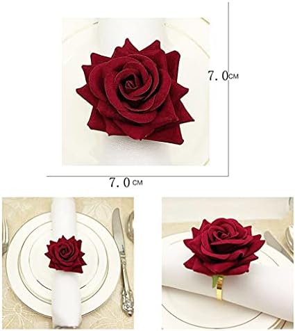 WODMB Crvena ruža oblik ručnika ručnika za salveti za salveti svadbena zabava Valentinovo Dan hotela dekor metalna zlatna salveta držač