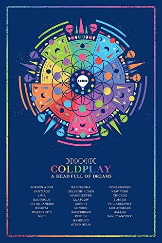 Super Collection Coldplay British Rock Band A Head Full of Dreams Guy Berryman Jonny Buckland, prvak Chrisa Martina 12 x 18 inča, otisak
