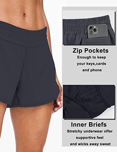 Tremaker ženske kratke hlače s visokim strukom Atletic Athletic Quick Dry Shorts s džepovima
