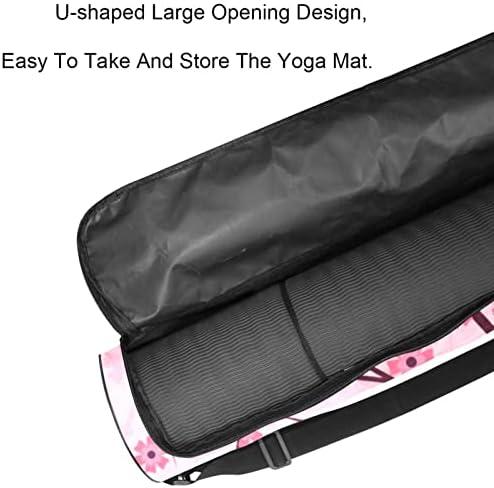 Torba za joga prostirku za žene i muškarce, ružičasta sakura torba za nošenje joga prostirke s patentnim zatvaračem