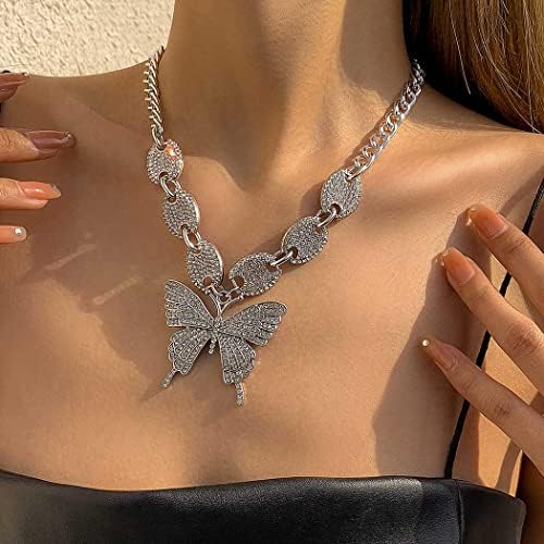 Aksod Leptir ogrlica srebrna zlatna ogrlica za privjesak za privjeske Sjajne izjave leptir ogrlica komad nakit za žene i djevojke