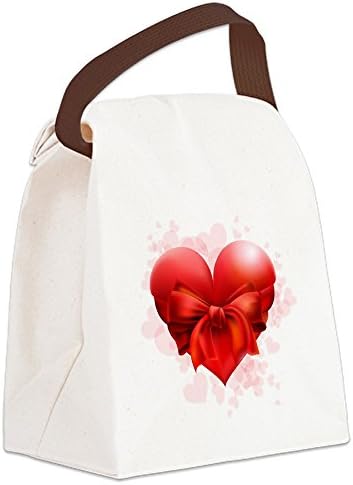 Platnena torba za ručak u obliku srca s crvenim lukom