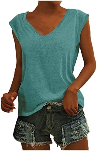 Uqrzau ženske majice 2023 majice s V-izrezom majica casual kapica prsluk prsluk od solidne labave bluze fit tenk vrhovi majice majice