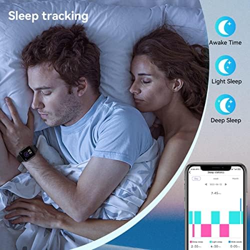 Bafteck Smart Watch za muškarce žene 1,9 2.5D dodirni zaslon pametni sat za Android iOS Phones Fitness Tracker s monitorom za spavanje,