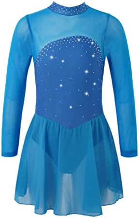 Yuumin djevojke sjajni rugalica mrežica zabijeta figura ledena haljina za klizanje natjecanje plesni kostimi leotard balet tutu haljina