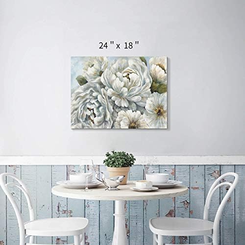 Cvjetna umjetnička djela platno slikanje tisak: bijeli božur zid umjetnost za spavaće sobe kuhinja