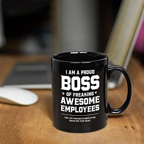 Shqiueos Boss Boss Pokloni za žene muškarci - Ja sam ponosna šalica šefa, pokloni za šefa od zaposlenika, smiješni pokloni za šef,