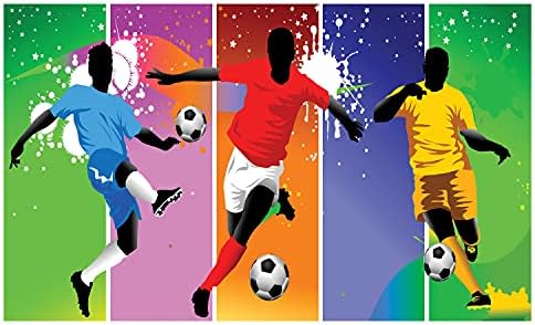 Ambasonne nogometna keramička četkica za zube, elementi dizajna nogometa s 4 igrača različita poljskih pozicija lige muškaraca moderni,