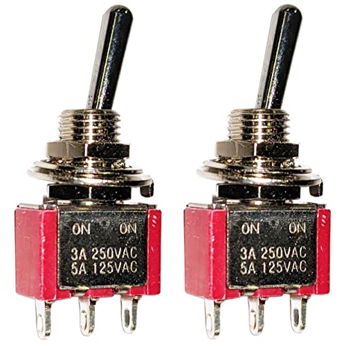2 pakiranje minijaturnog prekidača SPDT preklopka, na uključivanju, 3A @ 250V AC, 5A @ 125V AC, 3-pin za lemljenje, veličina: 0,50